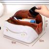 BIVIZKU Large Capacity Brown Checkered Makeup Bags Portable Travel Cosmetic Bags Open-Flat Toiletry Bag for Women Girls Make Up Organizer with Divider Pouch Zipper Bag (white-checkered) view 4