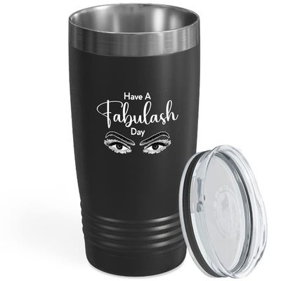 Eyelash Black Viking Tumbler 20oz - Have A Fabulash - Beautician Lash Boss Makeup Artists Mascara Hair Extensions Cosmetology Mother Women