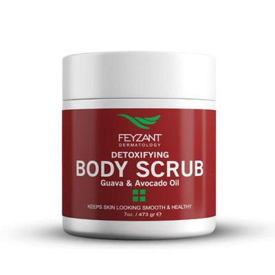 Feyzant Skincare Body Scrub with Guava and Avocado Oil - Gently Exfoliates and Hydrates for Smooth, Youthful Skin while eliminating Dead Cells - 16 oz