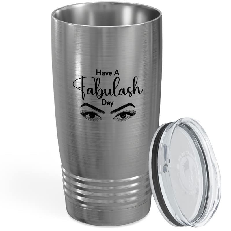 Eyelash Stainless Viking Tumbler 20oz - Have A Fabulash - Beautician Lash Boss Makeup Artists Mascara Hair Extensions Cosmetology Mother Women
