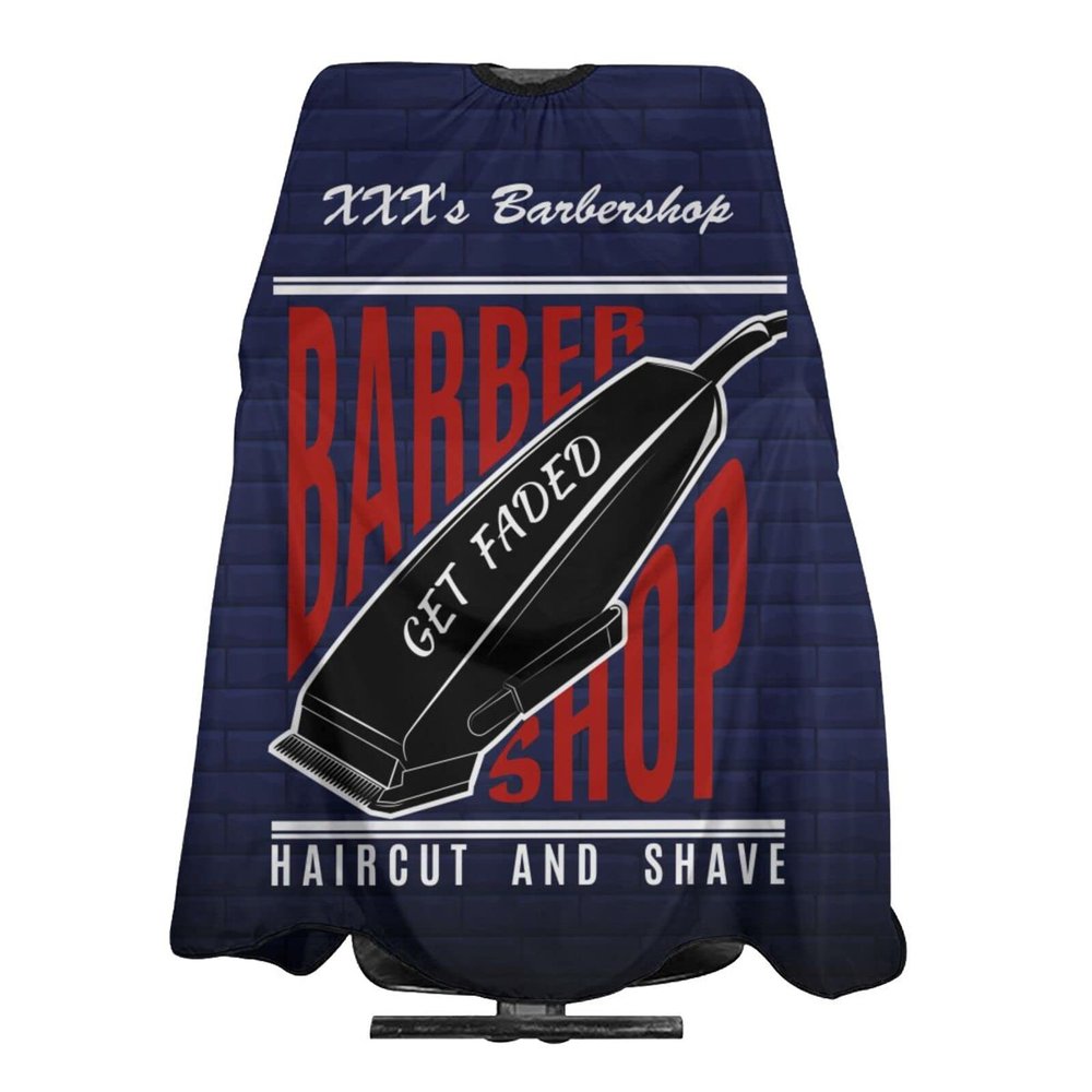 Custom Barber Cape Hairdresser Cape, Add Your Photo Text Logo Personalized Barbershop Salon Cape for Men, Customized Hair Cutting Cape for Home Salon Barbershop