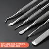 BEZOX Ingrown Toenail Removal Kit - Toenail Lifter and Thick Toenails File, Stainless Steel Pedicure Tools - 6PCS Nail Correction Set view 3
