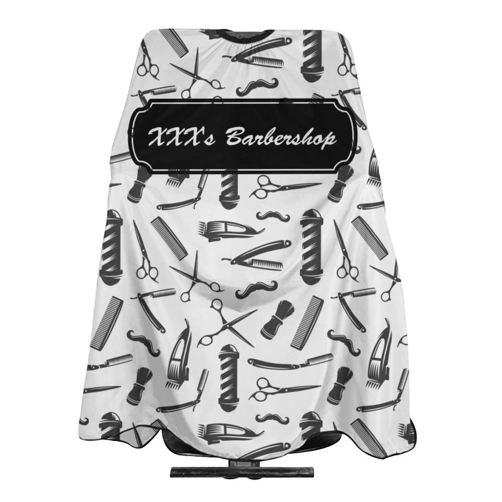 Custom Barber Cape Hairdresser Cape, Add Your Photo Text Logo Personalized Barbershop Salon Cape for Men, Customized Hair Cutting Cape for Home Salon Barbershop