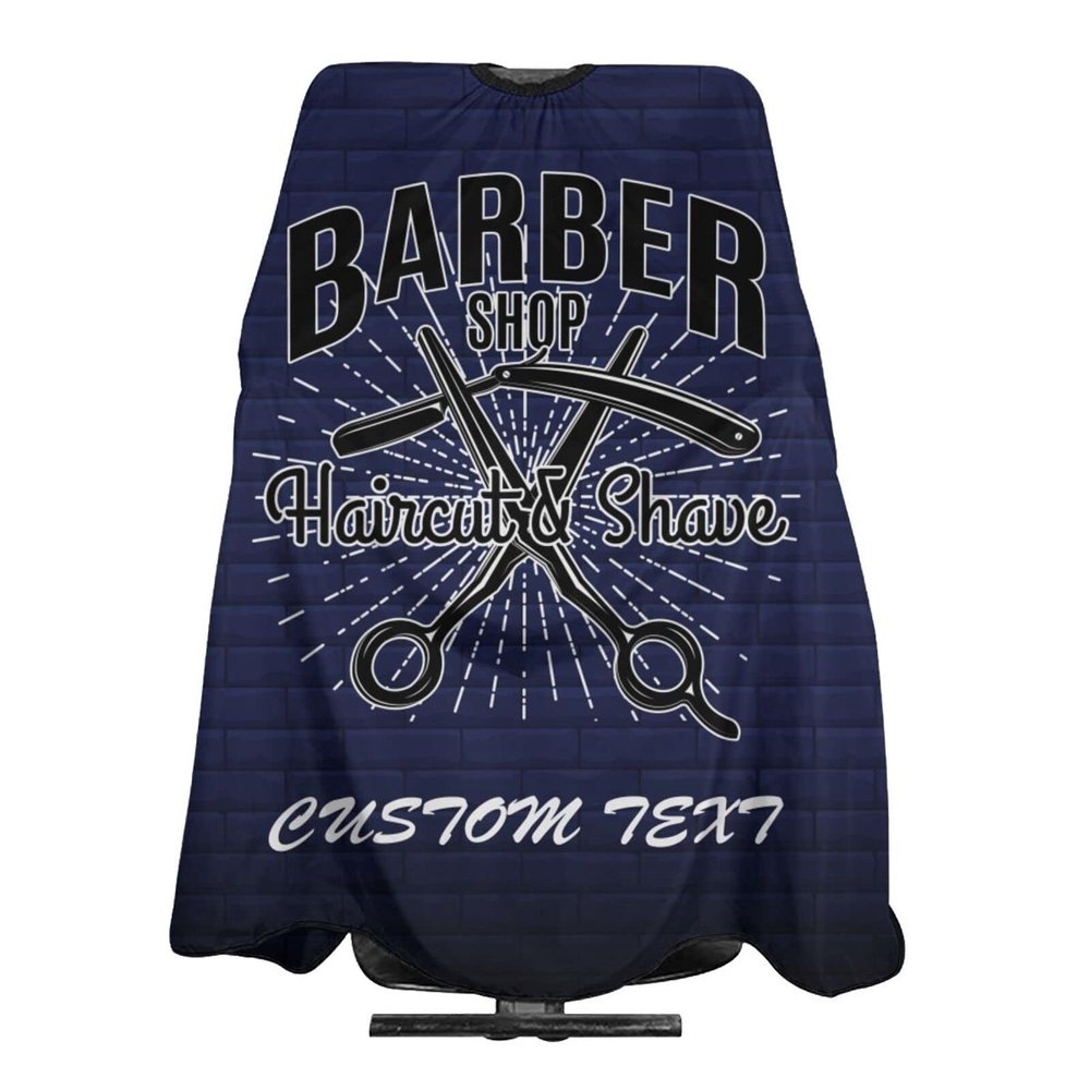 Custom Barber Cape Hairdresser Cape, Add Your Photo Text Logo Personalized Barbershop Salon Cape for Men, Customized Hair Cutting Cape for Home Salon Barbershop