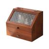 Makeup Organizer, Cosmetic Display Case with Drawer, Waterproof and Dustproof Transparent Cover, Handmade Solid Wood Storage Box view 2
