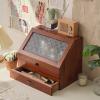 Makeup Organizer, Cosmetic Display Case with Drawer, Waterproof and Dustproof Transparent Cover, Handmade Solid Wood Storage Box view 3