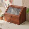 Makeup Organizer, Cosmetic Display Case with Drawer, Waterproof and Dustproof Transparent Cover, Handmade Solid Wood Storage Box view 4