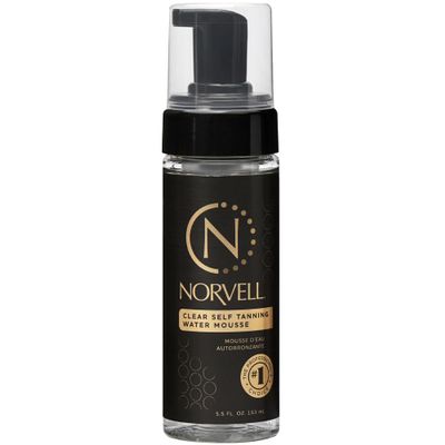 Norvell Essentials Clear Self Tanner Water Mousse 5.8 fl oz Raspberry Almond Lightweight Self Tanning Foam for Streak Free Natural Fake Tan, Body Bronzer with Vitamin C & E