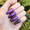 Galaxy Cat Eye Coffin Press-On Nails view 4
