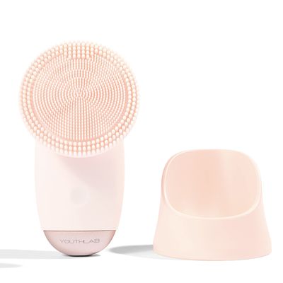 YOUTHLUX SoniGlow Silicone Facial Cleansing Brush Electric Vibrating Skincare Scrubber Tool for Deep Pore Cleansing, Gentle Massage, Makeup Removal, Waterproof and Rechargeable (Pink)