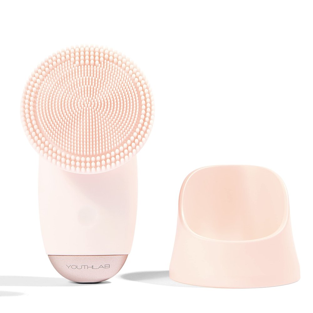 YOUTHLUX SoniGlow Silicone Facial Cleansing Brush  Electric Vibrating Skincare Scrubber Tool for Deep Pore Cleansing, Gentle Massage, Makeup Removal, Waterproof and Rechargeable (Pink)