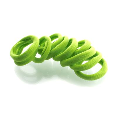My Lello Girls Small Premium Ponytail Holder Seamless Hair Bands Apple Green 100pcs