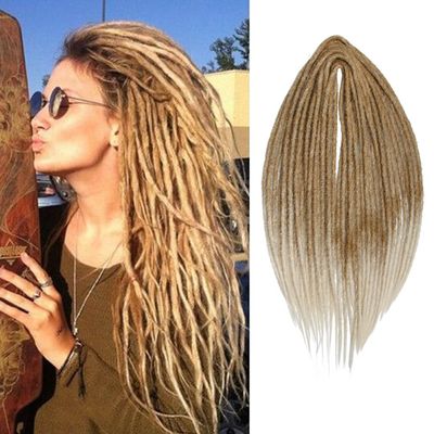20" Double Ended Dreadlock Extensions 15 Strands Light Blonde DE Soft Synthetic Handmade Braid Dread Extensions