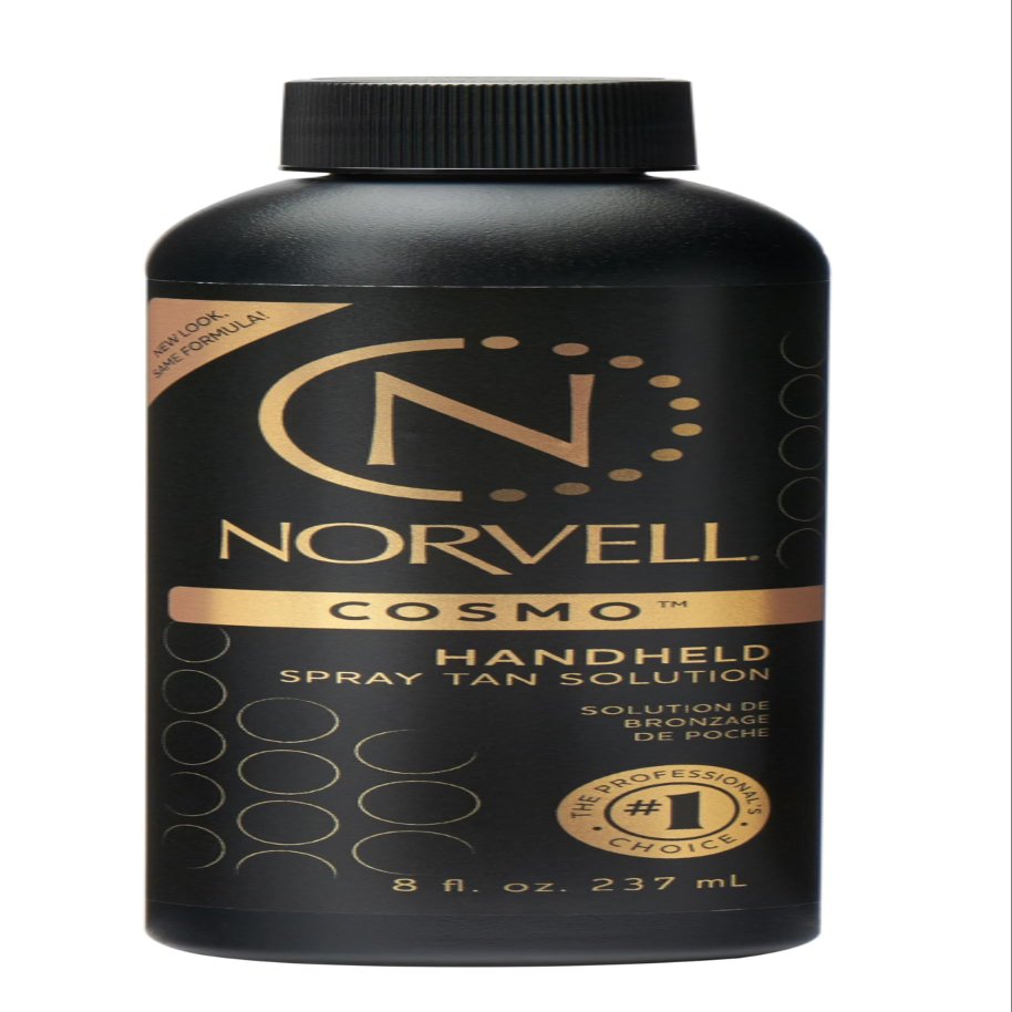 Norvell Spray Tan Solution Cosmo 8 fl oz  Professional Sunless Tanning Formula With a Blend of Warm Brown & Cool Violet Brown Undertones, Long Lasting Handheld Self Tanning Spray
