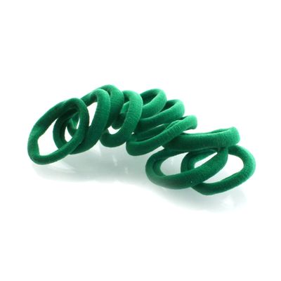My Lello Girls Small Premium Ponytail Holder Seamless Hair Bands Emerald Green 100pcs