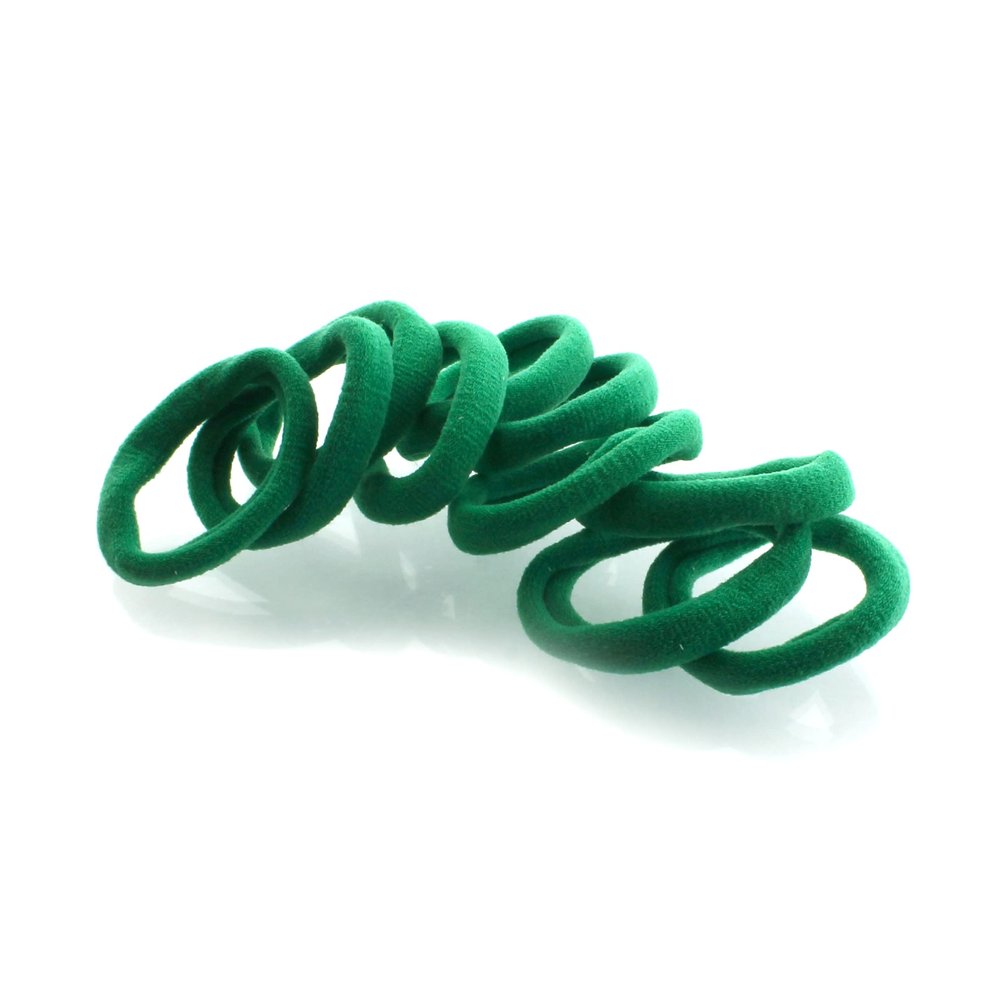 My Lello Girls Small Premium Ponytail Holder Seamless Hair Bands Emerald Green 100pcs