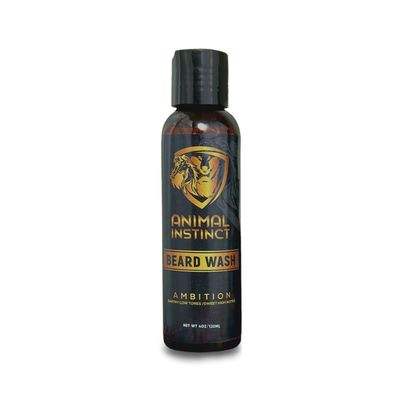 Animal Instinct Beard Wash | Cleanses & Hydrates to Strengthen Your Beard | Non-Drying | Gentle Enough for Frequent Use | Natural, Organic, Vegan | Free of Harmful Ingredients | NO Parabens, Sulfates, Gluten or Cruelty | 4 ounces