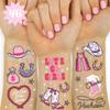 xo, Fetti Rodeo Birthday Party Temporary Tattoos - 46 silver Styles | Birthday Decorations, Giddy Up Cowgirl Accessory, Rodeo Western Theme Favor, Nashville Gift + Cow Print Supplies view 1