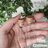 10Pcs/Set Bottles Glass Jars DIY Mini Wishing Glass Storage Bottles with Corks Tiny Empty Sample Jars Crafts (Size : 22x50x12.5mm 10ml) view 2