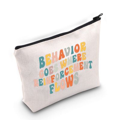 BLUPARK Behavior Analyst Cosmetic Bag ABA Therapist Gift Behavior Analyst Appreciation Gift Behavior Analyst Makeup Zipper Bag Behavior Therapist Gift(Behavior Analyst)