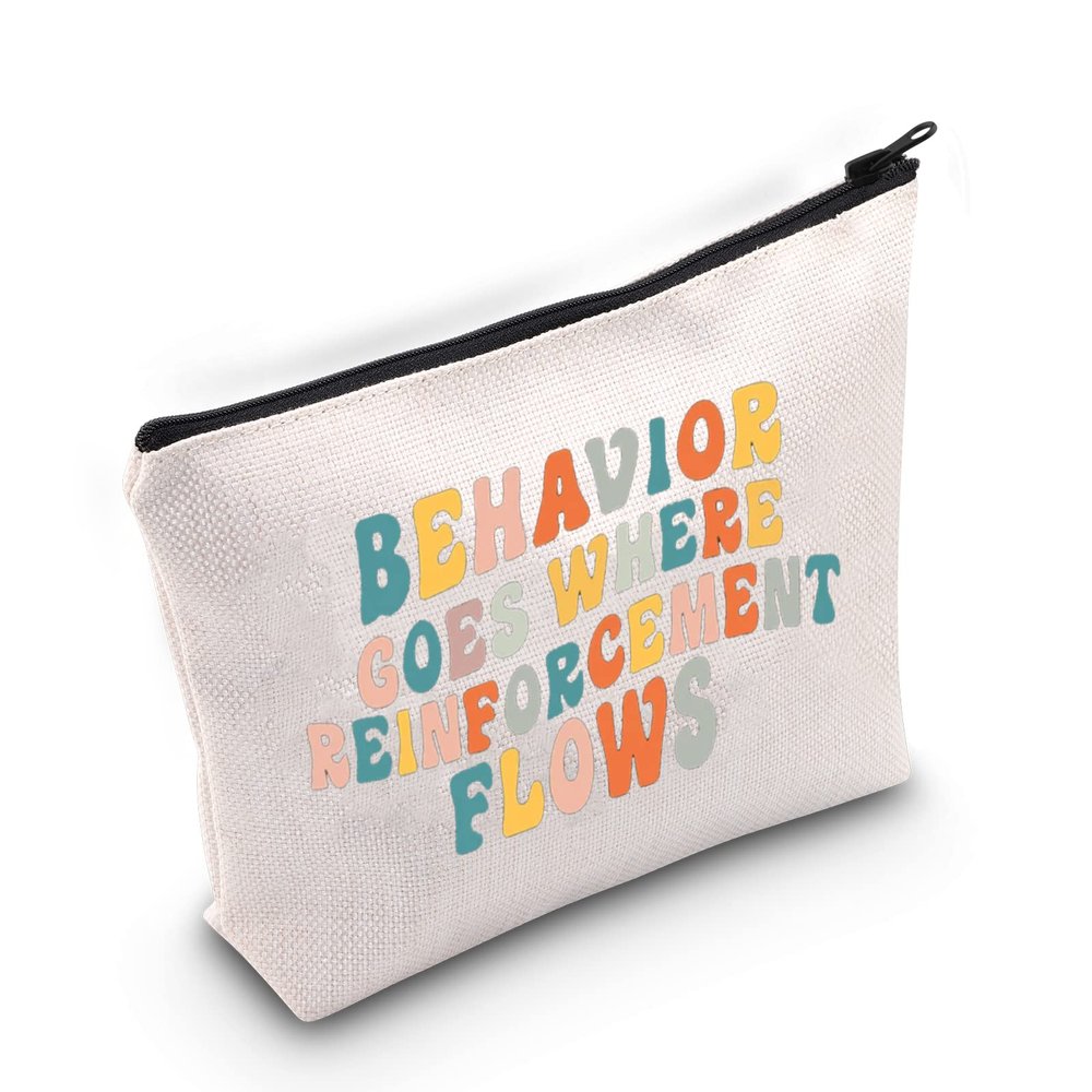 BLUPARK Behavior Analyst Cosmetic Bag ABA Therapist Gift Behavior Analyst Appreciation Gift Behavior Analyst Makeup Zipper Bag Behavior Therapist Gift(Behavior Analyst)