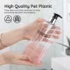 Segbeauty 3pcs Clear Soap Dispenser, 16.9oz Refillable Shampoo Conditioner Bottles, 500ml Empty Plastic Square Body Wash Dispenser for Shower Bathroom Press Pump Bottle Liquid Container Set view 2