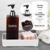 Segbeauty Shampoo and Conditioner Dispenser, 3 Packs 16.9oz Refillable Bathroom Soap Dispenser Set, 500ml Plastic Square Shower Press Pump Bottles Liquid Lotion Dispenser for Kitchen Sink Amber view 3