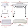 Franc Moody Portable Folding Manicure Table with Lockable Wheels,Nail Beautician Desk Workstation with Wrist Pad/Large Drawer and Waterproof Bag,for Spa Beauty Salon (White) view 4