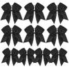 10 PCS 8" Large Glitter Cheer Bows Shiny Girl Hair Bows Ponytail Holder Sparkly Black Cheerleading Softball Team Bow Hair Accessories view 1