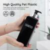 Segbeauty Shower Soap Dispenser Black, 3pcs 16.9oz Empty Refillable Bathroom Press Pump Bottles, 500ml Reusable Plastic Square Shampoo Conditioner Body Soap Dispenser Set for Modern Kitchen Home Decor view 2
