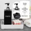 Segbeauty Shower Soap Dispenser Black, 3pcs 16.9oz Empty Refillable Bathroom Press Pump Bottles, 500ml Reusable Plastic Square Shampoo Conditioner Body Soap Dispenser Set for Modern Kitchen Home Decor view 3