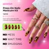 PaintLab Press-On Nails Manicure Kit, Tortie - Almond, 24-Piece Set, Long-Lasting Fake Nails with Glue, File, Prep Pad & Cuticle Stick view 2