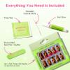 PaintLab Press-On Nails Manicure Kit, Tortie - Almond, 24-Piece Set, Long-Lasting Fake Nails with Glue, File, Prep Pad & Cuticle Stick view 3