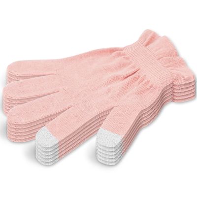 Donfri 6 Pairs Moisturizing Gloves Overnight Kids Cotton Gloves for Eczema Lotion Gloves for Dry Hands,Gloves with Touchscreen Fingers Sleeping (XS)
