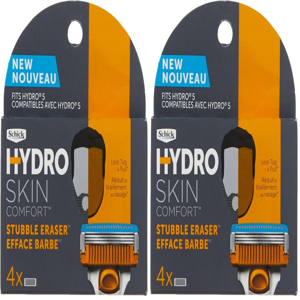 Schick Hydro Stubble Eraser Refills  Stubble Razor Refills, 4 Count (Pack of 2)