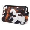 AJLTPA Cosmetic Bag Waterproof Neoprene Zipper Pouch Travel Portable Toiletry Makeup Bags Organizer Case for Women and Girls, Cowhide Print view 1