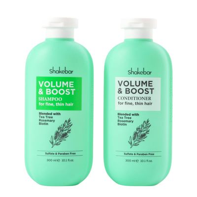 Shakebar Biotin and Tea Tree Oil Shampoo Set - Rosemary Conditioner, Hair Thickening for All Types, Refreshes Scalp, Sulfate & Paraben Free