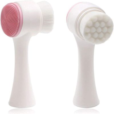 Chargenyang 2 in 1 Face Brush for Cleansing and Exfoliating Facial Cleaner Brush, Fashion Soft Double Sides Facial Deep Cleansing Brush Face Skin Care Clean Brush