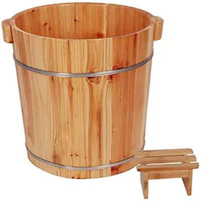 Foot Bath Spa Pedicure Basin 40cm Foot Bath Barrel Foot Bath Bucket Bucket Feet Foot Tub Pedicure Basin Wood Foot Basin Wooden Sauna Bucket Wooden Foot Spa Effectively Relieve Fatigue Foot Tub Wooden
