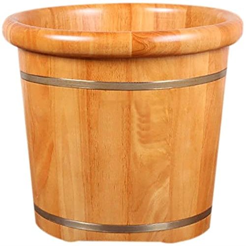 FEHUN Pedicure Foot Soak Tub Wooden Barrels Pedicure Basin High Foot Pub Barrel Foot Bath Bucket Feet Tub Wood Basin Wooden Sauna Bucket for Muscle Pain Fatigue Wood Foot Basin Spa Massage