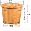 FEHUN Pedicure Foot Soak Tub Wooden Barrels Pedicure Basin High Foot Pub Barrel Foot Bath Bucket Feet Tub Wood Basin Wooden Sauna Bucket for Muscle Pain Fatigue Wood Foot Basin Spa Massage view 2