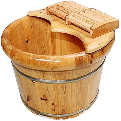 Foot Spa Bath Foot Bath Barrel Bucket Bucket Feet Foot Tube Pedicure Basin Wood Foot Basin Wooden Sauna Bucket Thickening Foam Foot Wooden Barrel Fumigation With Cover Massage Foot Wooden Foot Spa Bas