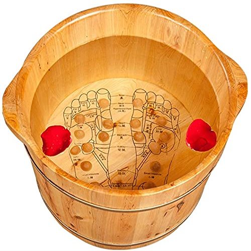 Pedicure Foot Soak Tub Foot Massagers Pedicure Basin Solid Wood Massaging Foot Bath Barrel Foot Barrel Bucket Feet Foot Tub Pedicure Basin Wood Foot Basin Solid Wood Footbath Wood Foot Basin Spa Massa