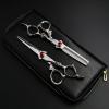 Hair Cutting Shears, 6 Inch Professional Hairdressing Scissors Set Cutting And Thinning Barber Shears Dragon Handle Ruby Style (Color : Set add case) view 1