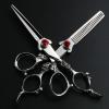 Hair Cutting Shears, 6 Inch Professional Hairdressing Scissors Set Cutting And Thinning Barber Shears Dragon Handle Ruby Style (Color : Set add case) view 3