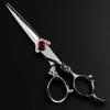 Hair Cutting Shears, 6 Inch Professional Hairdressing Scissors Set Cutting And Thinning Barber Shears Dragon Handle Ruby Style (Color : Set add case) view 4