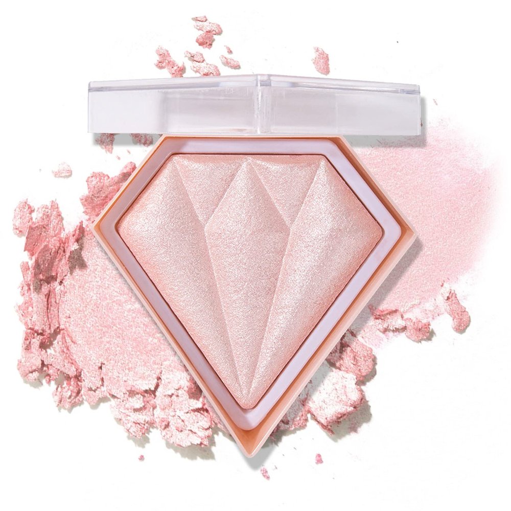 XINGXYUEL Face Pink Blush Highlighter Makeup Palette Shimmer Contour Waterproof Long-Lasting, Brightens Face Contour Illuminator Highlighters Blush Makeup Palette - 03 Fairy Powder