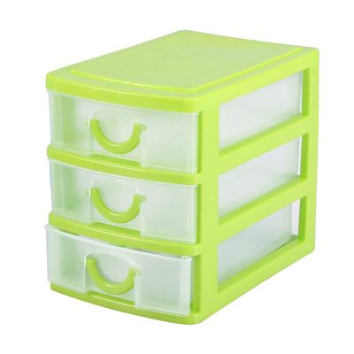 2-3 Layer Drawer Organizer, Jewelry Makeup Storage Box Plastic Fnishing Cosmetic 4 Drawer Plastic Container Case (3 Layers Green) Office Desktop Parts Cargo Single Debris for Candy
