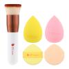 DUcare Foundation Brush with Christmas Sponges Puff Flat Top Kabuki Brush for Liquid Blending Mineral Powder Buffing Stippling view 1