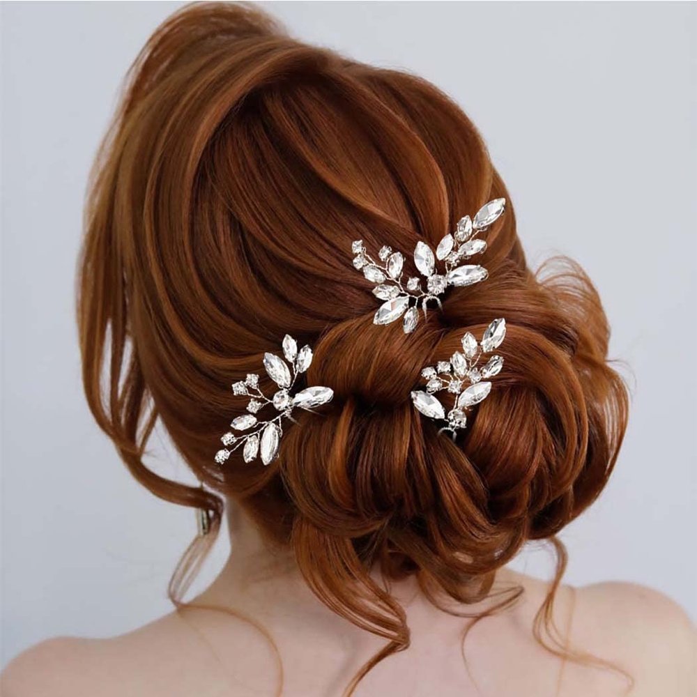 Foyte Wedding Hair Pins Bride Rhinestone Hair Pieces Crystal U-shaped Bridal Hair Accessories for Women (rhinestone)